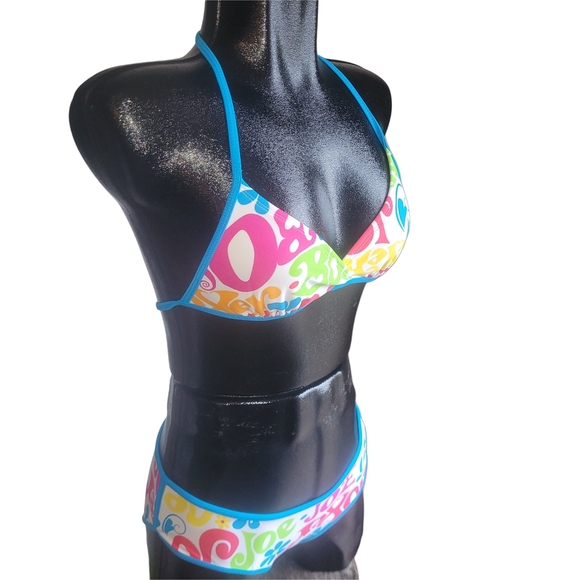 Joe Boxer Colorful Halter Bikini Set S - Picture 2 of 4